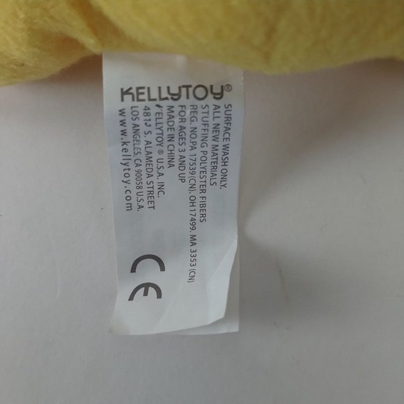 Kellytoy Bunny Rabbit Yellow/Pink Polkadot Plush 7" Stuffed Animal - Picture 6 of 6